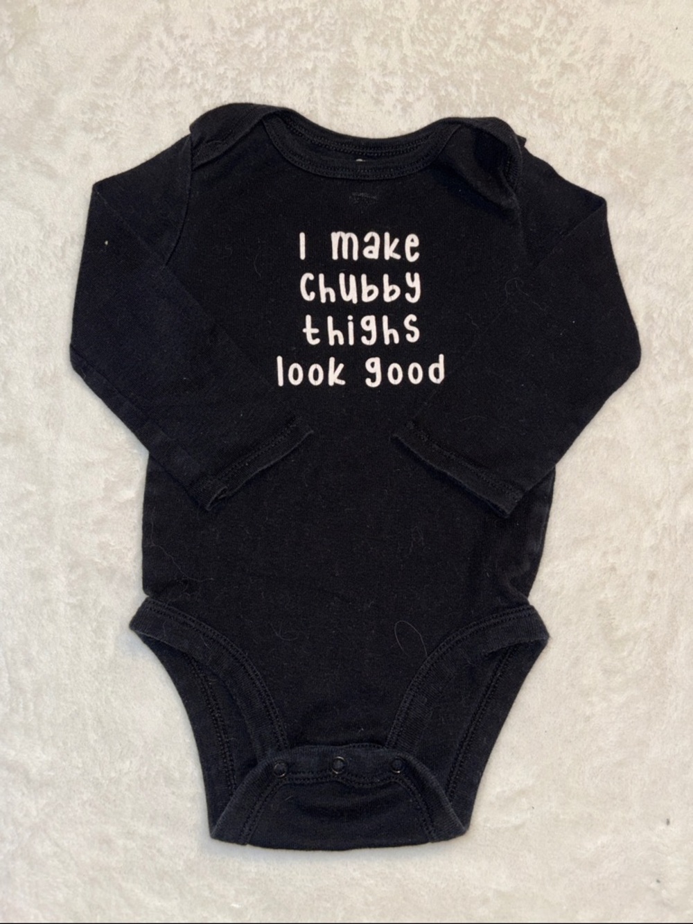 (3 for $10) koala Baby Long-Sleeve One-Piece Bodysuit in Black with white text